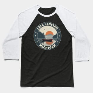 Lake Lansing Michigan Sunset Baseball T-Shirt